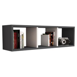 ΡΑΦΙΕΡΑ ΤΟΙΧΟΥ ΜΕΛΑΜΙΝΗΣ ΓΚΡΙ & ΛΕΥΚΟ HM9228.13 90x22x25,6Υ εκ. - ΒΙΒΛΙΟΘΗΚΕΣ στο Milonadakis.gr