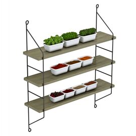 ΡΑΦΙΕΡΑ ΤΟΙΧΟΥ ACHALA ΜΕΛΑΜΙΝΗΣ HM9185.12 OLIVE GREY 60x15x68Y εκ. - ΡΑΦΙΑ ΤΟΙΧΟΥ στο Milonadakis.gr