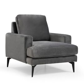 Πολυθρόνα Καναπές 3θέσιος Fortune  pakoworld βελούδο ανθρακί-μαύρο 80x90x88εκ - ΚΑΡΕΚΛΕΣ ΓΡΑΦΕΙΟΥ στο Milonadakis.gr