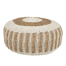 ΠΟΥΦ ΣΚΑΜΠΟ SARONI HM7851.01 SEAGRASS ΣΕ ΦΥΣΙΚΟ-ΛΕΥΚΟ ΧΡΩΜΑ Φ60x35Yεκ. - ΠΟΥΦ - ΣΚΑΜΠΟ - ΜΠΑΟΥΛΟ στο Milonadakis.gr