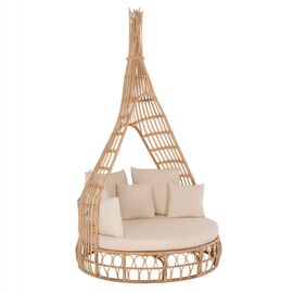 ΚΑΝΑΠΕΣ ΕΞΩΤ.ΧΩΡΟΥ ΣΤΡΟΓΓΥΛΟΣ MARJOM HM9765 ΦΥΣΙΚΟ RATTAN-ΕΚΡΟΥ ΥΦΑΣΜΑ Φ148x287Υεκ. - ΚΑΝΑΠΕΔΕΣ στο Milonadakis.gr