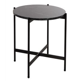 ΒΟΗΘΗΤΙΚΟ ΤΡΑΠΕΖΙ HM9589.01 MDF ΜΑΥΡΟ ΜΑΡΜΑΡΟ-ΜΑΥΡΗ ΜΕΤΑΛΛΙΚΗ ΒΑΣΗ Φ50x55Υεκ. - ΒΟΗΘΗΤΙΚΑ ΤΡΑΠΕΖΑΚΙΑ στο Milonadakis.gr