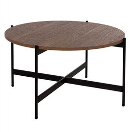 ΤΡΑΠΕΖΙ ΣΑΛΟΝΙΟΥ HM9588.04 MDF ΚΑΡΥΔΙ-ΜΑΥΡΗ ΜΕΤΑΛΛΙΚΗ ΒΑΣΗ Φ80x45Υεκ. - ΤΡΑΠΕΖΑΚΙΑ ΣΑΛΟΝΙΟΥ στο Milonadakis.gr