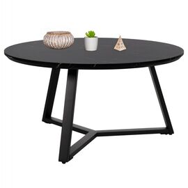 ΤΡΑΠΕΖΙ ΣΑΛΟΝΙΟΥ ΣΤΡΟΓΓΥΛΟ HM9586.01 MDF ΜΑΥΡΟ ΜΑΡΜΑΡΟ-ΜΑΥΡΗ ΣΑΓΡΕ ΒΑΣΗ Φ80x42Υεκ. - ΤΡΑΠΕΖΑΚΙΑ ΣΑΛΟΝΙΟΥ στο Milonadakis.gr