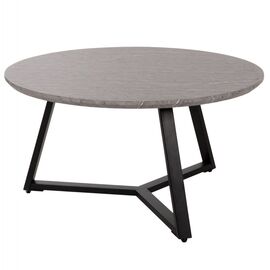 ΤΡΑΠΕΖΙ ΣΑΛΟΝΙΟΥ ΣΤΡΟΓΓΥΛΟ HM9586.02 MDF ΓΚΡΙ ΜΑΡΜΑΡΟ-ΜΑΥΡΗ ΣΑΓΡΕ ΒΑΣΗ Φ80x42Υεκ. - ΤΡΑΠΕΖΑΚΙΑ ΣΑΛΟΝΙΟΥ στο Milonadakis.gr