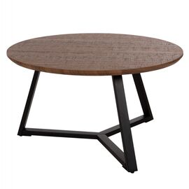 ΤΡΑΠΕΖΙ ΣΑΛΟΝΙΟΥ ΣΤΡΟΓΓΥΛΟ HM9586.04 MDF WALNUT-ΜΑΥΡΗ ΣΑΓΡΕ ΒΑΣΗ Φ80x42Υεκ. - ΤΡΑΠΕΖΑΚΙΑ ΣΑΛΟΝΙΟΥ στο Milonadakis.gr