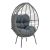 Πολυθρόνα Nestie  pakoworld wicker rattan γκρι-μεταλλικό γκρι πόδι-γκρι μαξιλάρι 102x80x155εκ - ΚΑΡΕΚΛΕΣ - ΠΟΛΥΘΡΟΝΕΣ στο Milonadakis.gr