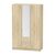 Ντουλάπα ρούχων τρίφυλλη Dillion pakoworld sonoma μελαμίνης 120x52x190εκ - ΝΤΟΥΛΑΠΕΣ στο Milonadakis.gr