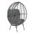Πολυθρόνα Nestie  pakoworld wicker rattan γκρι-μεταλλικό γκρι πόδι-γκρι μαξιλάρι 102x80x155εκ - ΚΑΡΕΚΛΕΣ - ΠΟΛΥΘΡΟΝΕΣ στο Milonadakis.gr