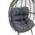 Πολυθρόνα Nestie  pakoworld wicker rattan γκρι-μεταλλικό γκρι πόδι-γκρι μαξιλάρι 102x80x155εκ - ΚΑΡΕΚΛΕΣ - ΠΟΛΥΘΡΟΝΕΣ στο Milonadakis.gr
