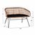 ΠΑΓΚΑΚΙ ΜΕΤΑΛΛΙΚΟ ALLEGRA HM5692 ΜΕ WICKER ΜΑΥΡΟ-ΜΠΕΖ 124x57x77Υ εκ. - ΠΑΓΚΑΚΙΑ στο Milonadakis.gr