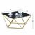 ΤΡΑΠΕΖΙ ΣΑΛΟΝΙΟΥ WILLOW HM8613.02 ΜΕ ΜΑΥΡΟ ΓΥΑΛΙ ΚΑΙ ΕΠΙΧΡΥΣΗ ΒΑΣΗ 80X80X45 EK. - ΤΡΑΠΕΖΑΚΙΑ ΣΑΛΟΝΙΟΥ στο Milonadakis.gr