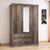 Ντουλάπα ρούχων τρίφυλλη OLYMPUS pakoworld χρώμα castillo-toro 120x57x183εκ - ΝΤΟΥΛΑΠΕΣ στο Milonadakis.gr