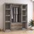 Ντουλάπα ρούχων τετράφυλλη OLYMPUS pakoworld χρώμα castillo-toro 159x57x183εκ - ΝΤΟΥΛΑΠΕΣ στο Milonadakis.gr