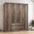 Ντουλάπα ρούχων τετράφυλλη OLYMPUS pakoworld χρώμα castillo-toro 159x57x183εκ - ΝΤΟΥΛΑΠΕΣ στο Milonadakis.gr