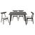 Tραπεζαρία Benson - Orlean pakoworld σετ 5τμχ rustic grey-ύφασμα γκρι 120x75x75εκ - ΤΡΑΠΕΖΑΡΙΕΣ στο Milonadakis.gr