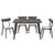 Tραπεζαρία Benson - Toto pakoworld σετ 5τμχ rustic grey - ύφασμα γκρι 120x75x75εκ - ΤΡΑΠΕΖΑΡΙΕΣ στο Milonadakis.gr