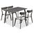 Tραπεζαρία Benson - Toto pakoworld σετ 5τμχ rustic grey - ύφασμα γκρι 120x75x75εκ - ΤΡΑΠΕΖΑΡΙΕΣ στο Milonadakis.gr