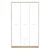 Ντουλάπα ρούχων Serenity pakoworld τρίφυλλη sonoma-λευκό 118.5x54x196.5εκ - ΝΤΟΥΛΑΠΕΣ στο Milonadakis.gr