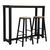 Σετ τραπέζι μπαρ Marle pakoworld 3τμχ sonoma-μαύρο πόδι 120x40x100εκ - ΤΡΑΠΕΖΑΡΙΕΣ στο Milonadakis.gr