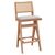 Σκαμπό bar Winslow pakoworld ξύλο rubberwood ανοικτό καρυδί-pvc rattan φυσικό-ύφασμα γκρι 44.5x46x98εκ - ΣΚΑΜΠΟ ΜΠΑΡ στο Milonadakis.gr
