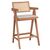 Σκαμπό bar Winslow pakoworld ξύλο rubberwood ανοικτό καρυδί-pvc rattan φυσικό-ύφασμα γκρι - ΣΚΑΜΠΟ ΜΠΑΡ στο Milonadakis.gr