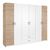 Ντουλάπα ρούχων Dormie pakoworld εξάφυλλη με συρτάρια σε λευκή απόχρωση 206x52x213εκ - ΝΤΟΥΛΑΠΕΣ στο Milonadakis.gr