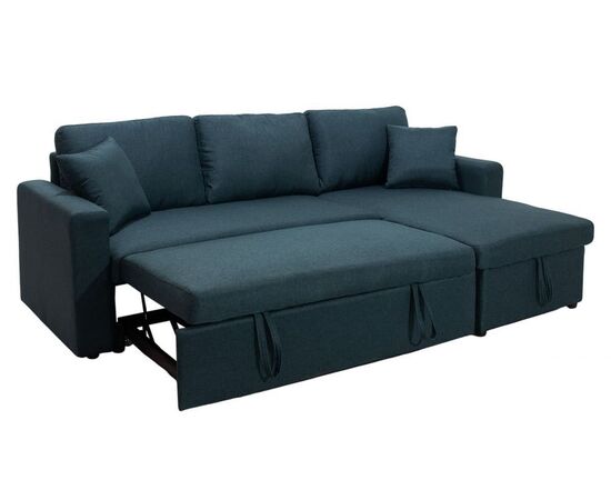 Γωνιακός καναπές κρεβάτι Marvel pakoworld αναστρέψιμος με αποθηκευτικό χώρο μπλε ύφασμα - ΚΑΝΑΠΕΔΕΣ-ΣΑΛΟΝΙΑ στο Milonadakis.gr