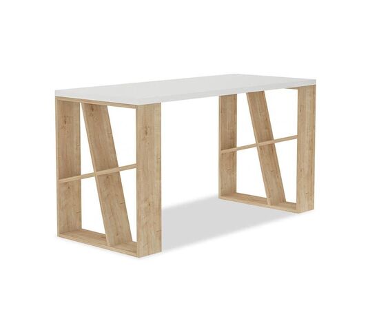 Γραφείο Honey pakoworld χρώμα λευκό - light oak 140x60x75εκ - ΓΡΑΦΕΙΑ στο Milonadakis.gr