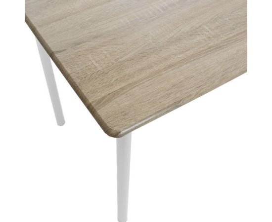 Τραπεζαρία Roza pakoworld σετ 5τμχ χρώμα sonoma - πόδια λευκό gloss 120x70x75εκ - ΤΡΑΠΕΖΑΡΙΕΣ στο Milonadakis.gr