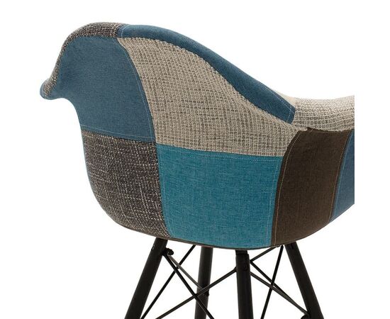 Πολυθρόνα Julita pakoworld ύφασμα patchwork μπλε γκρι-μαύρο πόδι - ΚΑΡΕΚΛΕΣ - ΠΟΛΥΘΡΟΝΕΣ στο Milonadakis.gr