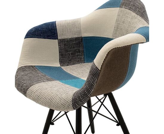 Πολυθρόνα Julita pakoworld ύφασμα patchwork μπλε γκρι-μαύρο πόδι - ΚΑΡΕΚΛΕΣ - ΠΟΛΥΘΡΟΝΕΣ στο Milonadakis.gr