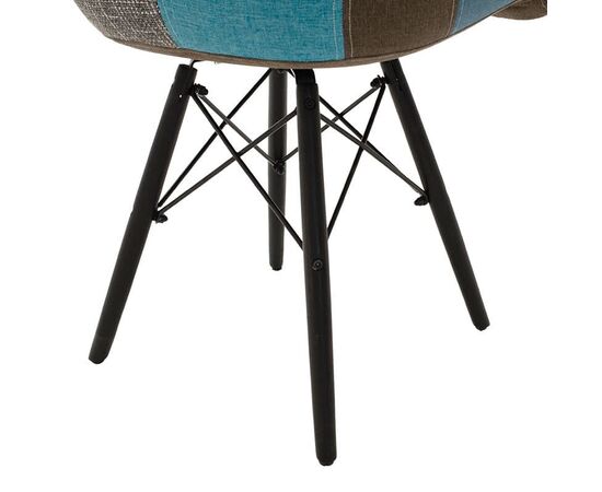 Πολυθρόνα Julita pakoworld ύφασμα patchwork μπλε γκρι-μαύρο πόδι - ΚΑΡΕΚΛΕΣ - ΠΟΛΥΘΡΟΝΕΣ στο Milonadakis.gr