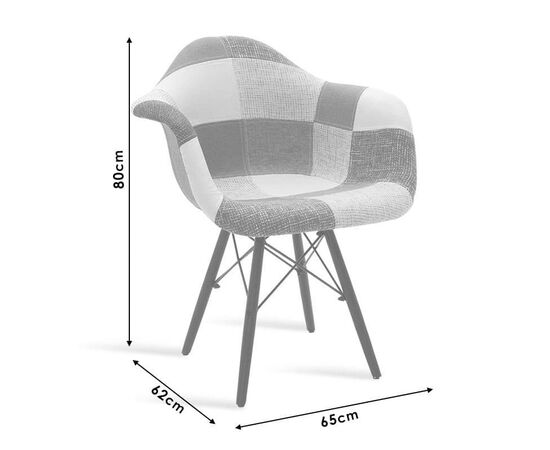 Πολυθρόνα Julita pakoworld ύφασμα patchwork μπλε γκρι-μαύρο πόδι - ΚΑΡΕΚΛΕΣ - ΠΟΛΥΘΡΟΝΕΣ στο Milonadakis.gr