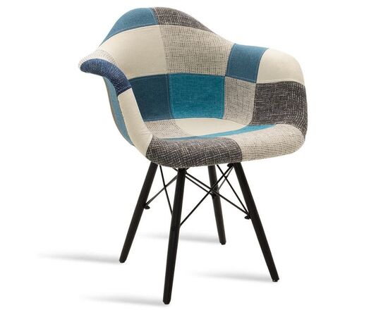 Πολυθρόνα Julita pakoworld ύφασμα patchwork μπλε γκρι-μαύρο πόδι - ΚΑΡΕΚΛΕΣ - ΠΟΛΥΘΡΟΝΕΣ στο Milonadakis.gr