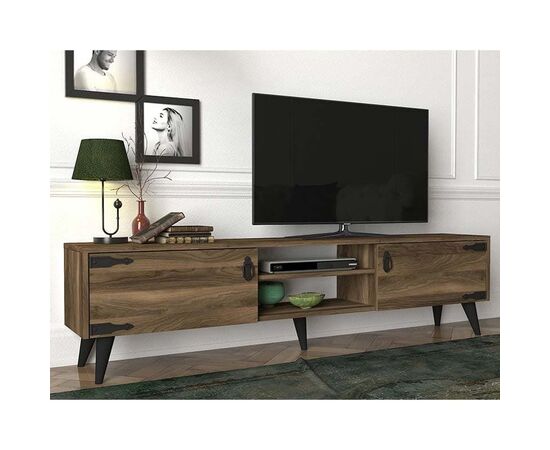 Έπιπλο τηλεόρασης PWF-0283 pakoworld χρώμα σκούρο καρυδί - μαύρο 180x30x41εκ - ΕΠΙΠΛΑ ΤΗΛΕΟΡΑΣΗΣ στο Milonadakis.gr