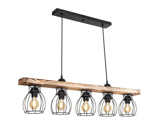 Φωτιστικό οροφής πεντάφωτο Jazzy pakoworld Ε27 καρυδί-μαύρο 100x12x75εκ - ΦΩΤΙΣΤΙΚΑ ΟΡΟΦΗΣ στο Milonadakis.gr