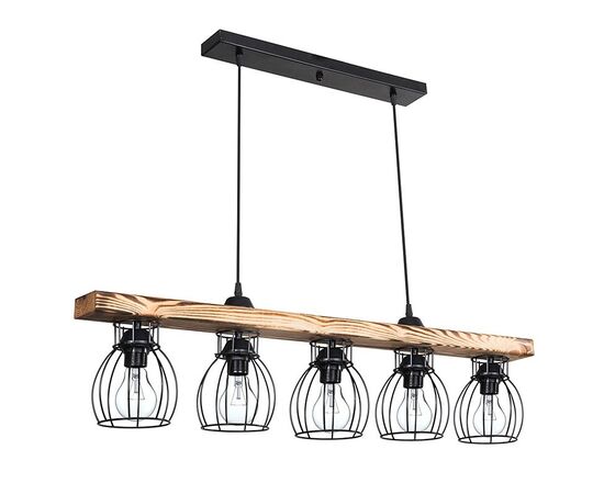 Φωτιστικό οροφής πεντάφωτο Jazzy pakoworld Ε27 καρυδί-μαύρο 100x12x75εκ - ΦΩΤΙΣΤΙΚΑ ΟΡΟΦΗΣ στο Milonadakis.gr