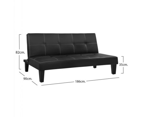 ΚΑΝΑΠΕΣ ΚΡΕΒΑΤΙ 3Θ HM3002.02 ΜΑΥΡΟΣ PU ΜΕ ΓΑΖΙΑ 186x90x82 - ΚΑΝΑΠΕΔΕΣ-ΣΑΛΟΝΙΑ στο Milonadakis.gr