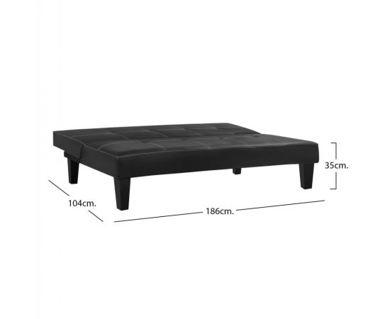 ΚΑΝΑΠΕΣ ΚΡΕΒΑΤΙ 3Θ HM3002.02 ΜΑΥΡΟΣ PU ΜΕ ΓΑΖΙΑ 186x90x82 - ΚΑΝΑΠΕΔΕΣ-ΣΑΛΟΝΙΑ στο Milonadakis.gr