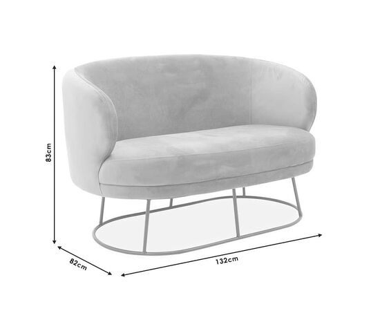 Καναπές 2θέσιος Gloria pakoworld βελούδο γκρι-χρυσό 132x82x83εκ - ΚΑΝΑΠΕΔΕΣ-ΣΑΛΟΝΙΑ στο Milonadakis.gr