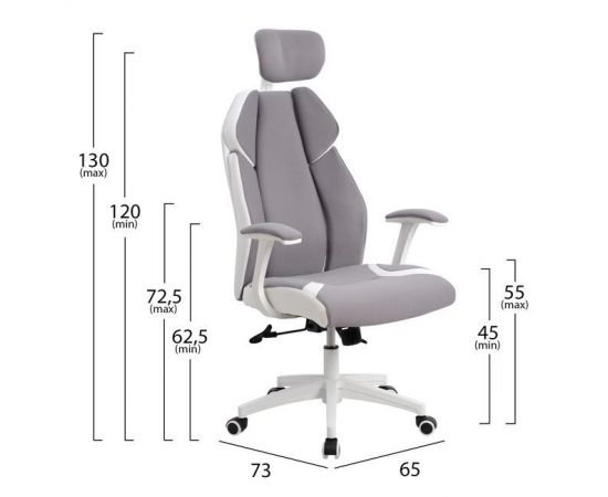 ΚΑΡΕΚΛΑ ΓΡΑΦΕΙΟΥ SALENA HM1086.10 ΣΕ ΓΚΡΙ ΛΕΥΚΟ ΧΡΩΜΑ 65x73x130 εκ. - ΚΑΡΕΚΛΕΣ ΓΡΑΦΕΙΟΥ στο Milonadakis.gr