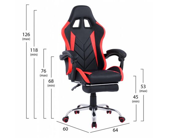 ΠΟΛΥΘΡΟΝΑ GAMING RUTT ΜΕ ΑΝΑΚΛΙΝΟΜΕΝΗ ΠΛΑΤΗ ΚΑΙ ΥΠΟΠΟΔΙΟ HM1156.01 ΣΕ ΧΡΩΜΑ ΜΑΥΡΟ-ΚΟΚΚΙΝΟ - ΚΑΡΕΚΛΕΣ ΓΡΑΦΕΙΟΥ στο Milonadakis.gr