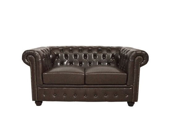 ΚΑΝΑΠΕΣ 2ΘΕΣΙΟΣ T.CHESTERFIELD HM3010.01 ΤΕΧΝΟΔΕΡΜΑ ΣΚΟΥΡΟ ΚΑΦΕ 155x90x73 εκ. - ΚΑΝΑΠΕΔΕΣ-ΣΑΛΟΝΙΑ στο Milonadakis.gr