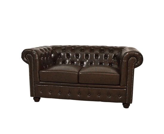 ΚΑΝΑΠΕΣ 2ΘΕΣΙΟΣ T.CHESTERFIELD HM3010.01 ΤΕΧΝΟΔΕΡΜΑ ΣΚΟΥΡΟ ΚΑΦΕ 155x90x73 εκ. - ΚΑΝΑΠΕΔΕΣ-ΣΑΛΟΝΙΑ στο Milonadakis.gr