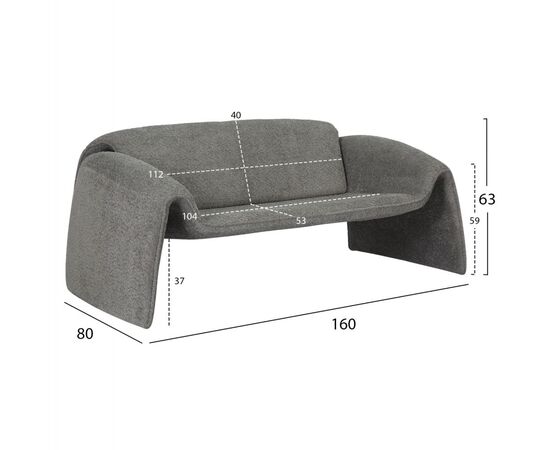ΚΑΝΑΠΕΣ ΔΙΘΕΣΙΟΣ LAFORGE HM9680.01 ΜΕΤΑΛΛΙΚΟΣ ΣΚΕΛΕΤΟΣ-ΓΚΡΙ ΜΠΟΥΚΛΕ ΥΦΑΣΜΑ 160x80x63Υεκ. - ΚΑΝΑΠΕΔΕΣ-ΣΑΛΟΝΙΑ στο Milonadakis.gr