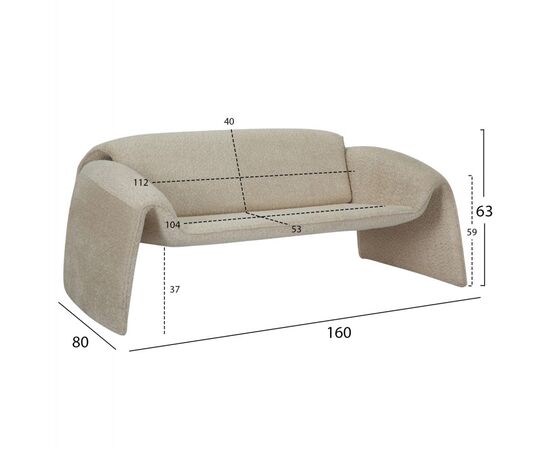 ΚΑΝΑΠΕΣ ΔΙΘΕΣΙΟΣ LAFORGE HM9680.03 ΜΕΤΑΛΛΙΚΟΣ ΣΚΕΛΕΤΟΣ-ΜΠΕΖ ΜΠΟΥΚΛΕ ΥΦΑΣΜΑ 160x80x63Υεκ. - ΚΑΝΑΠΕΔΕΣ-ΣΑΛΟΝΙΑ στο Milonadakis.gr