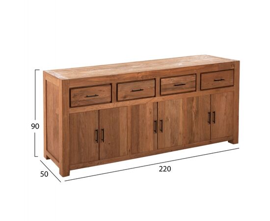 ΜΠΟΥΦΕΣ GRAYSON HM9802 ΑΝΑΚΥΚΛΩΜΕΝΟ ΞΥΛΟ TEAK ΣΕ ΦΥΣΙΚΟ 220x50x90Υεκ. - ΜΠΟΥΦΕΔΕΣ-ΚΟΝΣΟΛΕΣ στο Milonadakis.gr