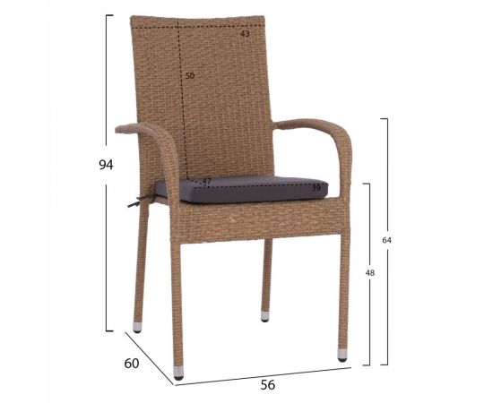 ΠΟΛΥΘΡΟΝΑ ΜΕΤΑΛΛΙΚΗ ANISHA HM5685.02 ΜΕ ΜΑΞΙΛΑΡΙ WICKER ΚΑΦΕ-ΜΟΚΑ ΣΤΟΙΒ/ΜΕΝΗ 56x60x94 εκ. - ΚΑΡΕΚΛΕΣ - ΠΟΛΥΘΡΟΝΕΣ στο Milonadakis.gr