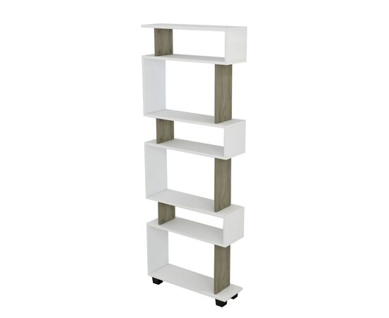 ΒΙΒΛΙΟΘΗΚΗ ΜΕΛΑΜΙΝΗΣ OWLOLIVE GREY ΛΕΥΚΟ 60x19,5x165Yεκ.HM8923.11 - ΒΙΒΛΙΟΘΗΚΕΣ στο Milonadakis.gr